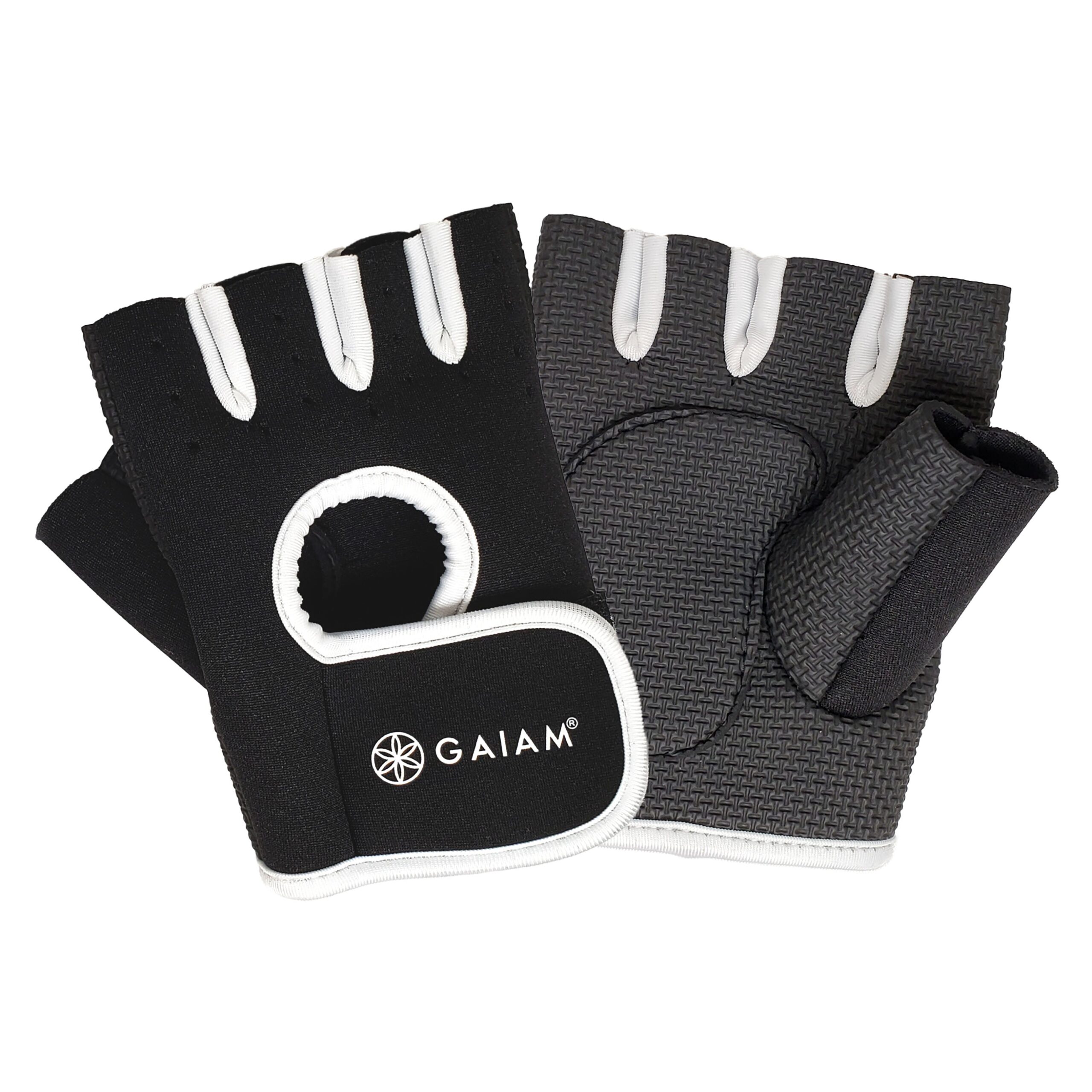 כפפות כושר שחור/לבן (מגוון מידות) Gaiam Fitness Gloves