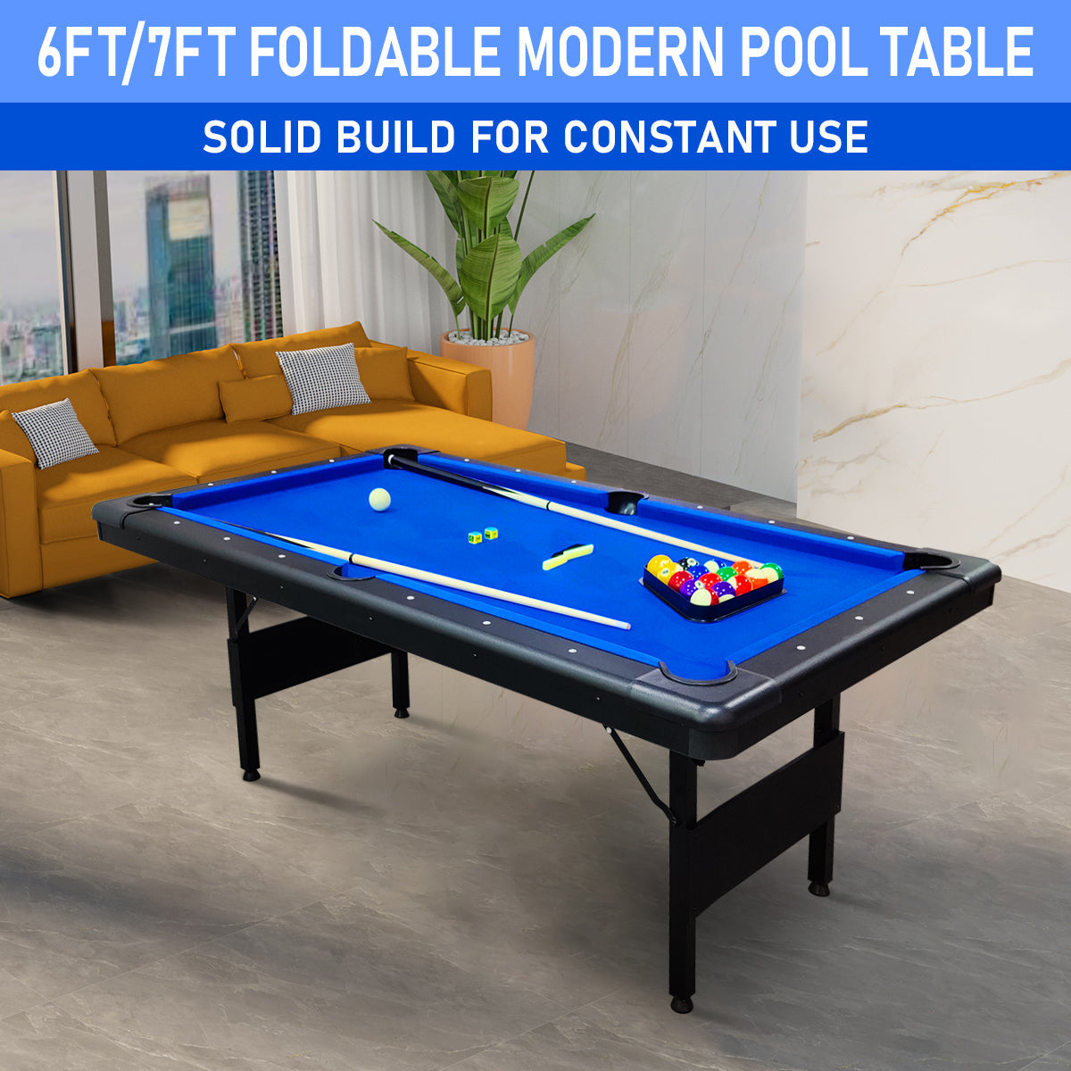 שולחן ביליארד מתקפל (מגוון גדלים) Foldable Pool Table – תמונה 2