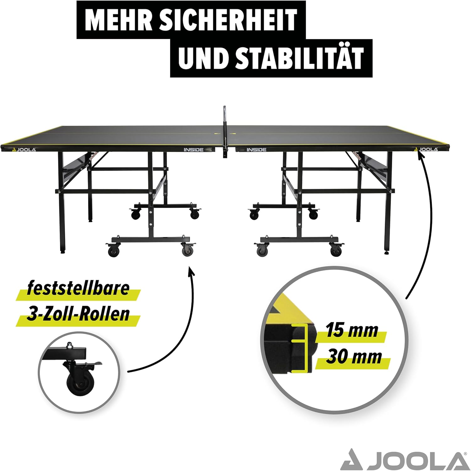 שולחן טנ"ש פנים 15 מ"מ אפור - JOOLA Table Tennis Inside J15 – תמונה 8