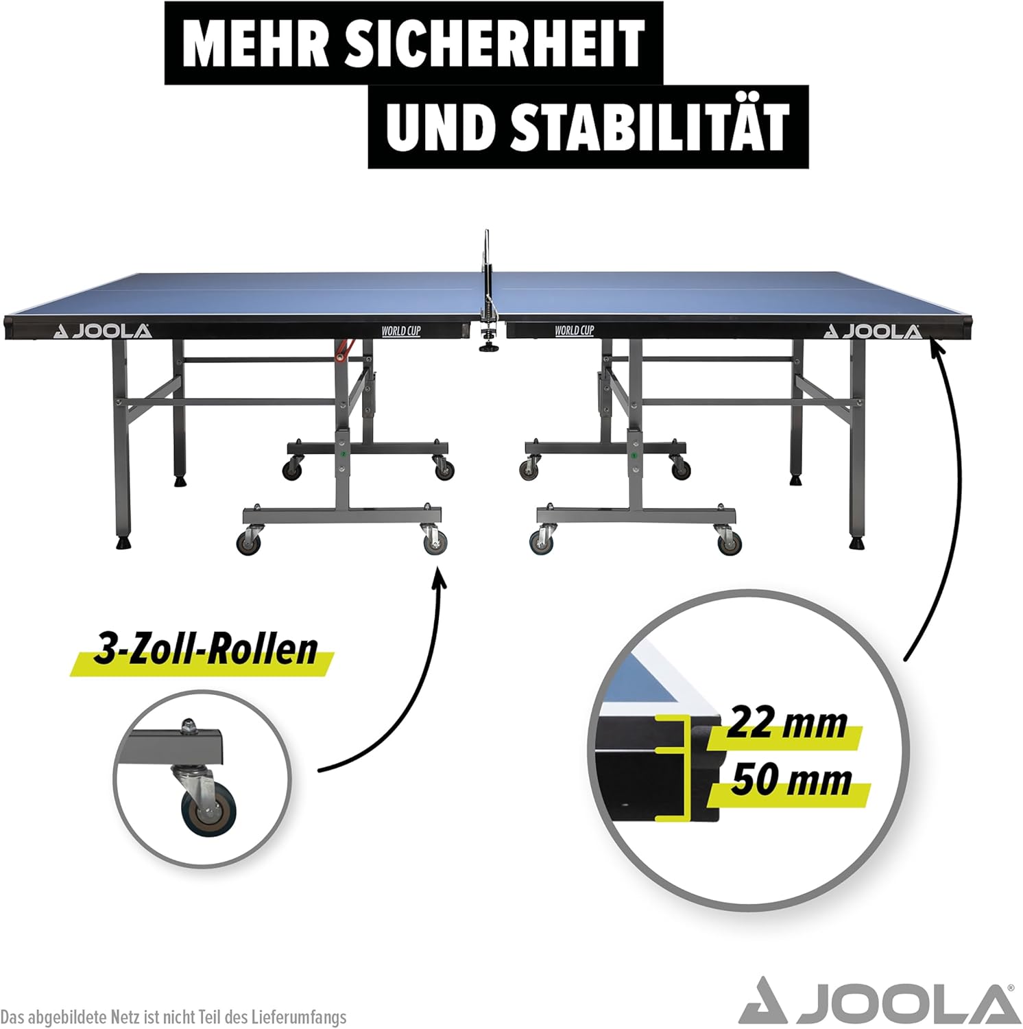 שולחן טנ"ש פנים 22 מ"מ JOOLA Table Tennis World Cup 22 – תמונה 6