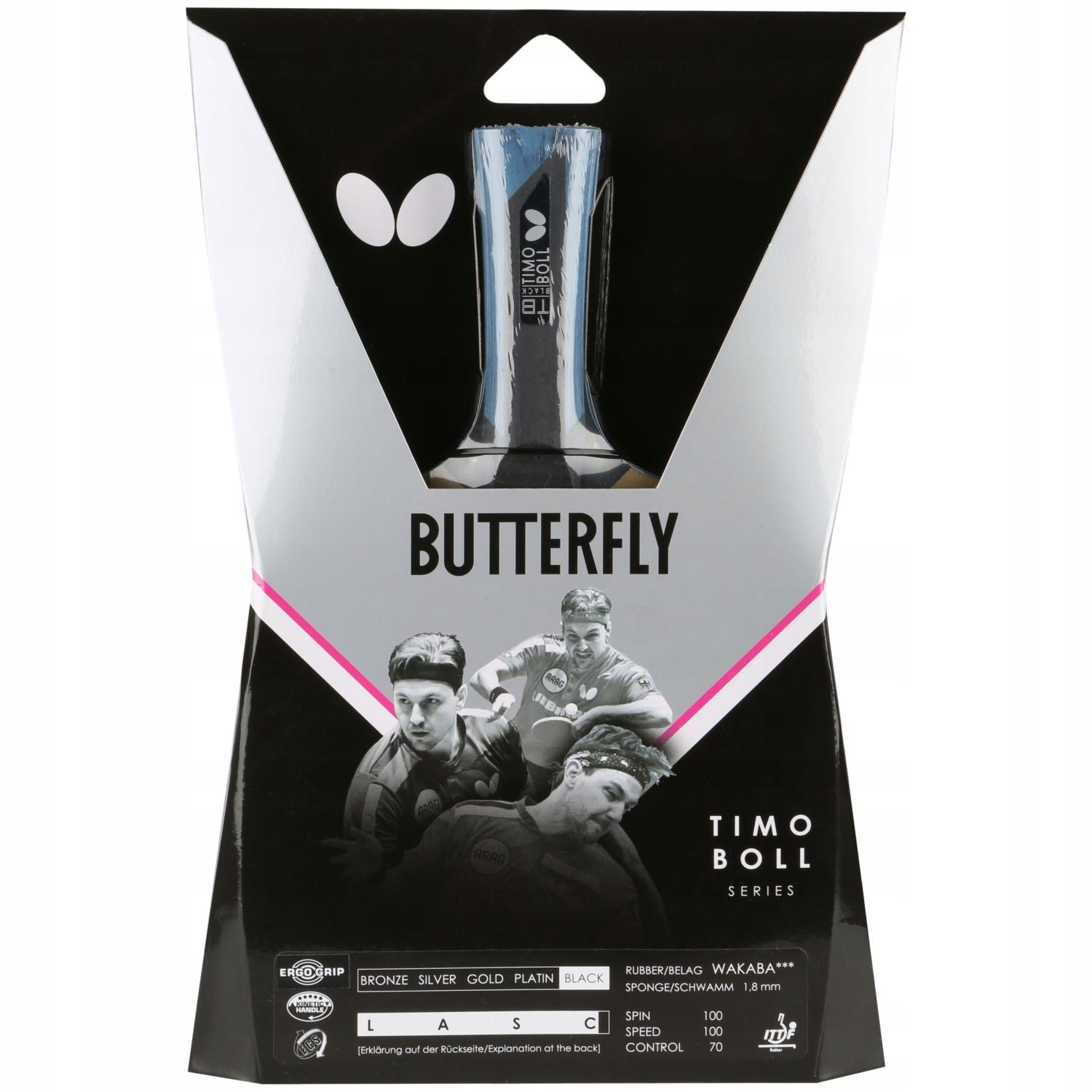 מחבט טנ"ש בטרפליי Butterfly Timo Boll Black – תמונה 3