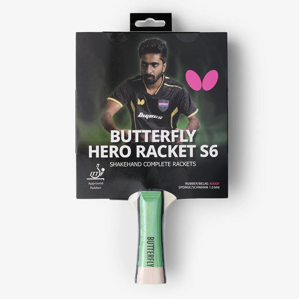 מחבט טנ"ש בטרפליי Butterfly HERO Racket - S6 Gnanasekaran – תמונה 2