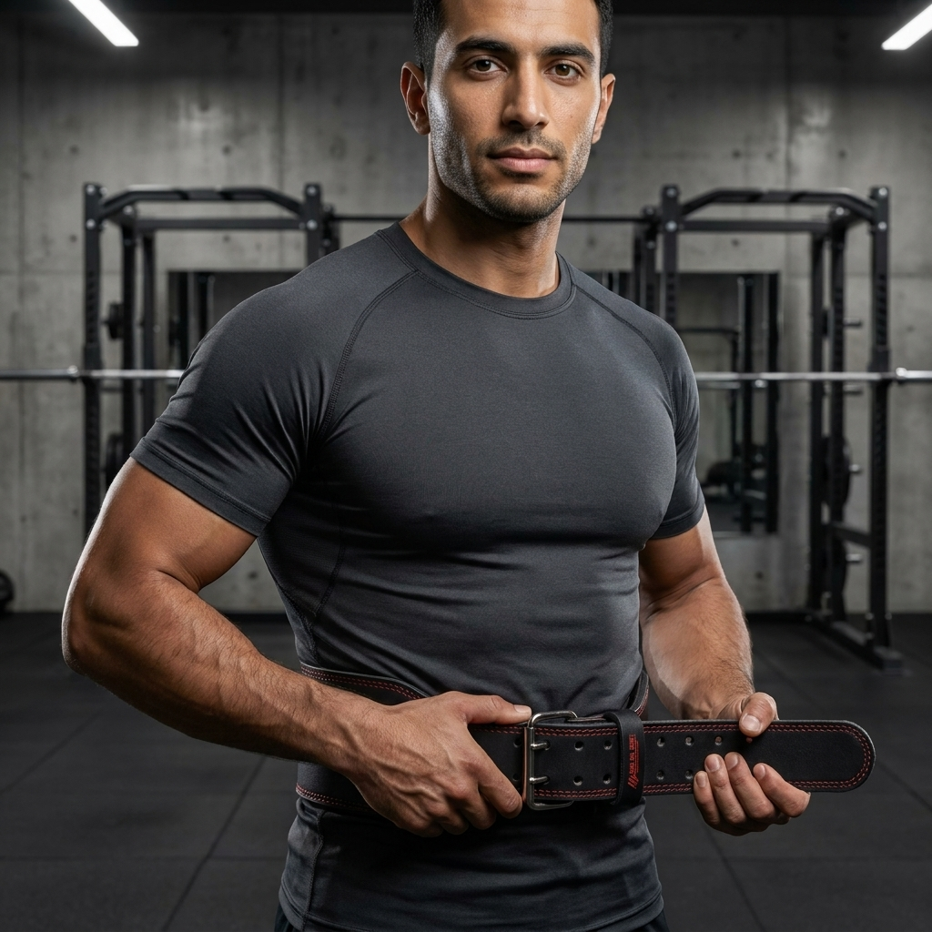 חגורת עור להרמת משקולות Leather weightlifting belt – תמונה 2