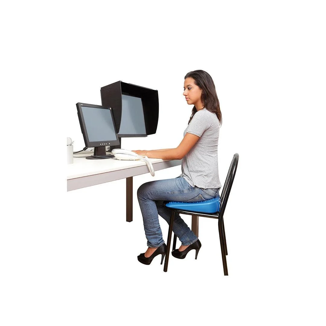 כרית משולשת לישיבה צבע כחול לישיבה מול מחשב